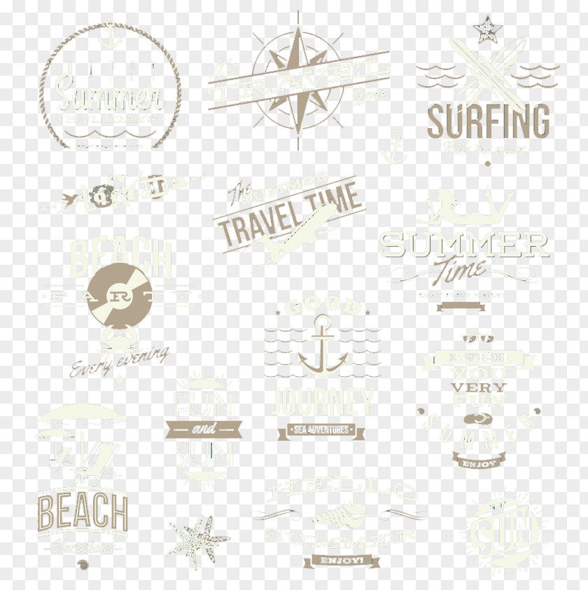 Vintage Summer Beach Logo Vector Material Icon PNG