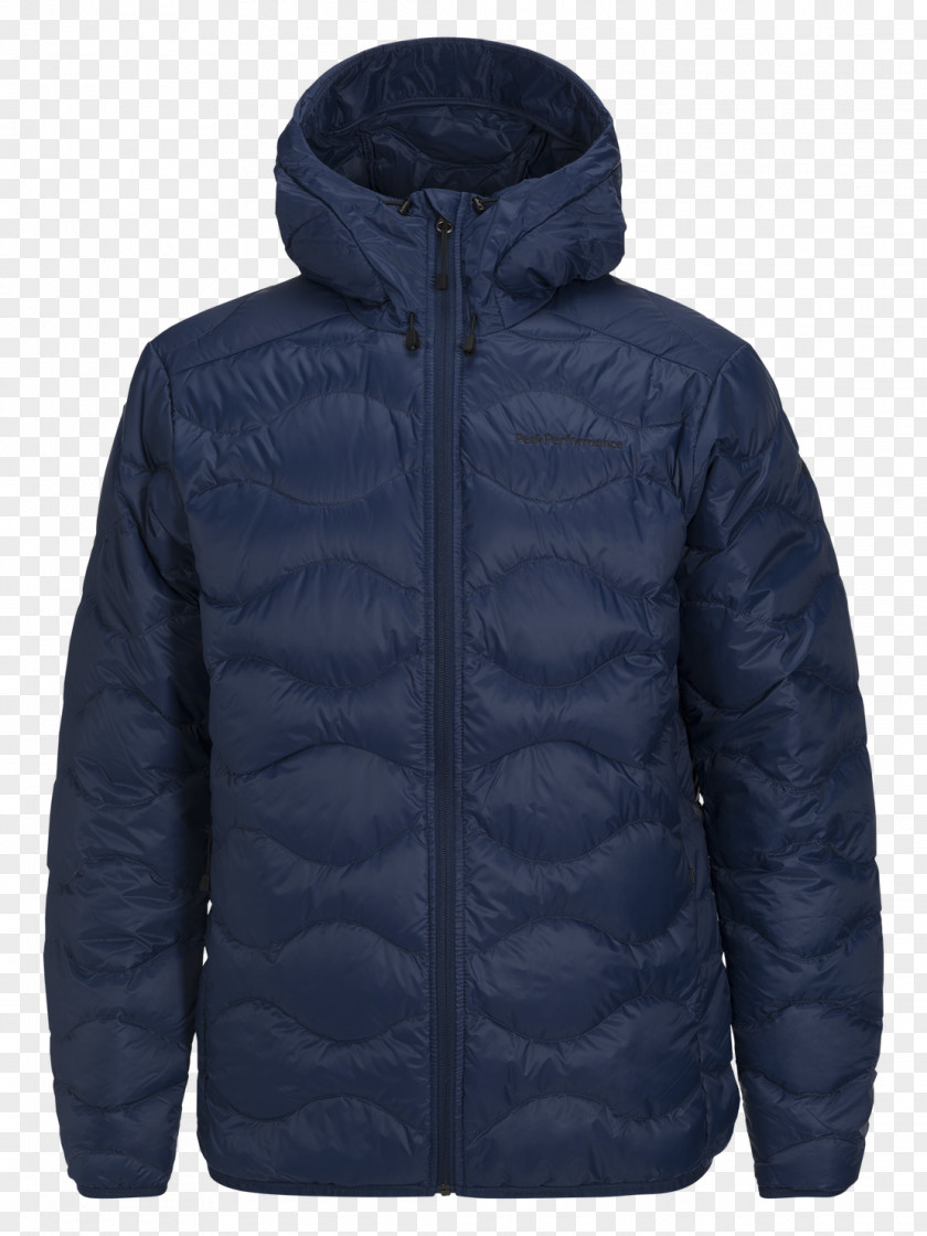 Blue Jacket With Hood Coat Down Feather Clothing Parka PNG