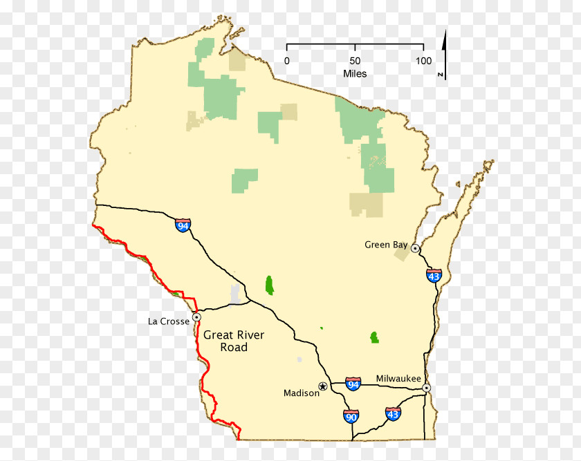 Map Wisconsin National Scenic Byway Route Washington, D.C. PNG