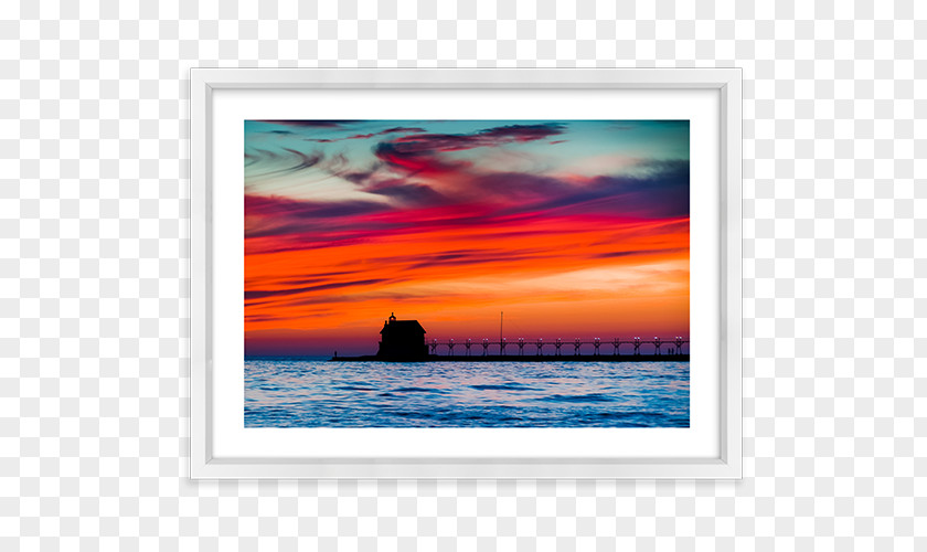 Sunrise Over Sea Grand Haven Picture Frames Photography Shore PNG
