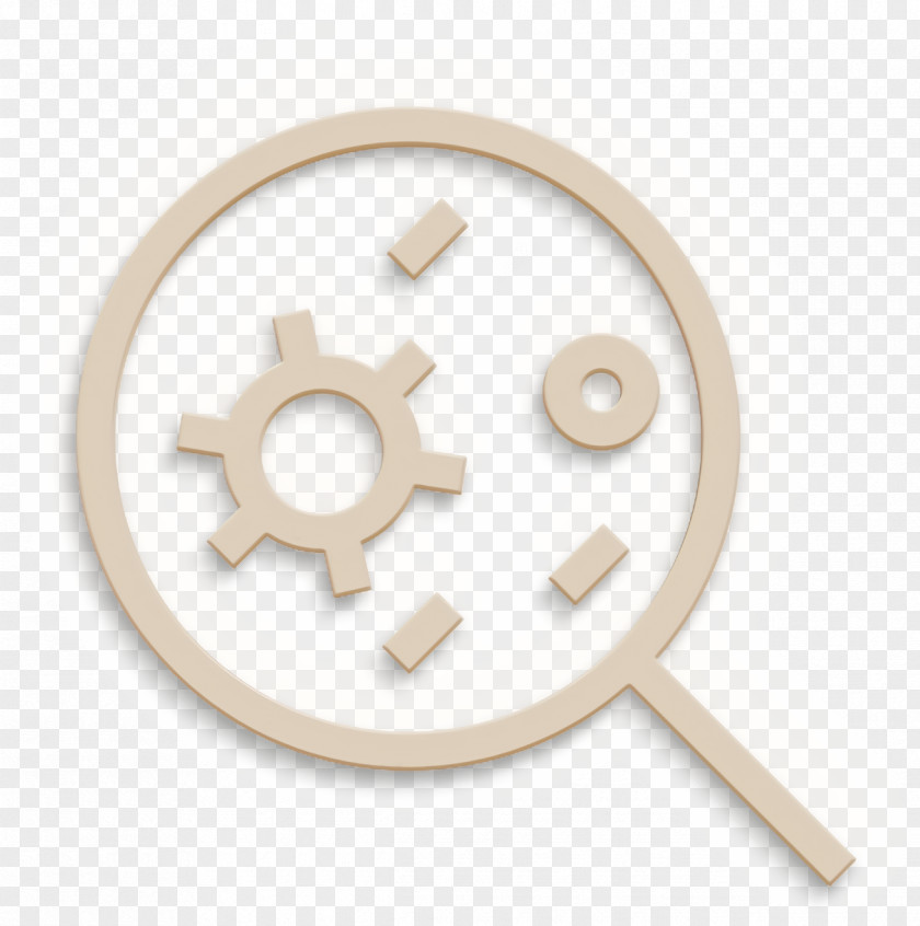 Laboratory Icon Bacteria And Loupe Stuff Lineal PNG