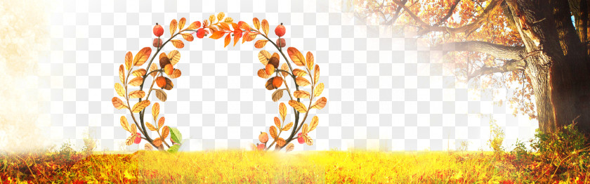 Autumn Yellow Wreath Advertising PNG