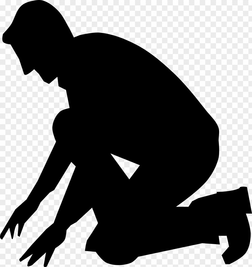 Silhouette Kneeling Drawing Clip Art PNG