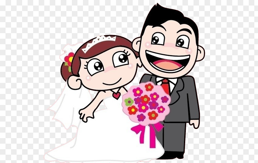 Cartoon Bride And Groom Element Bridegroom Wedding PNG