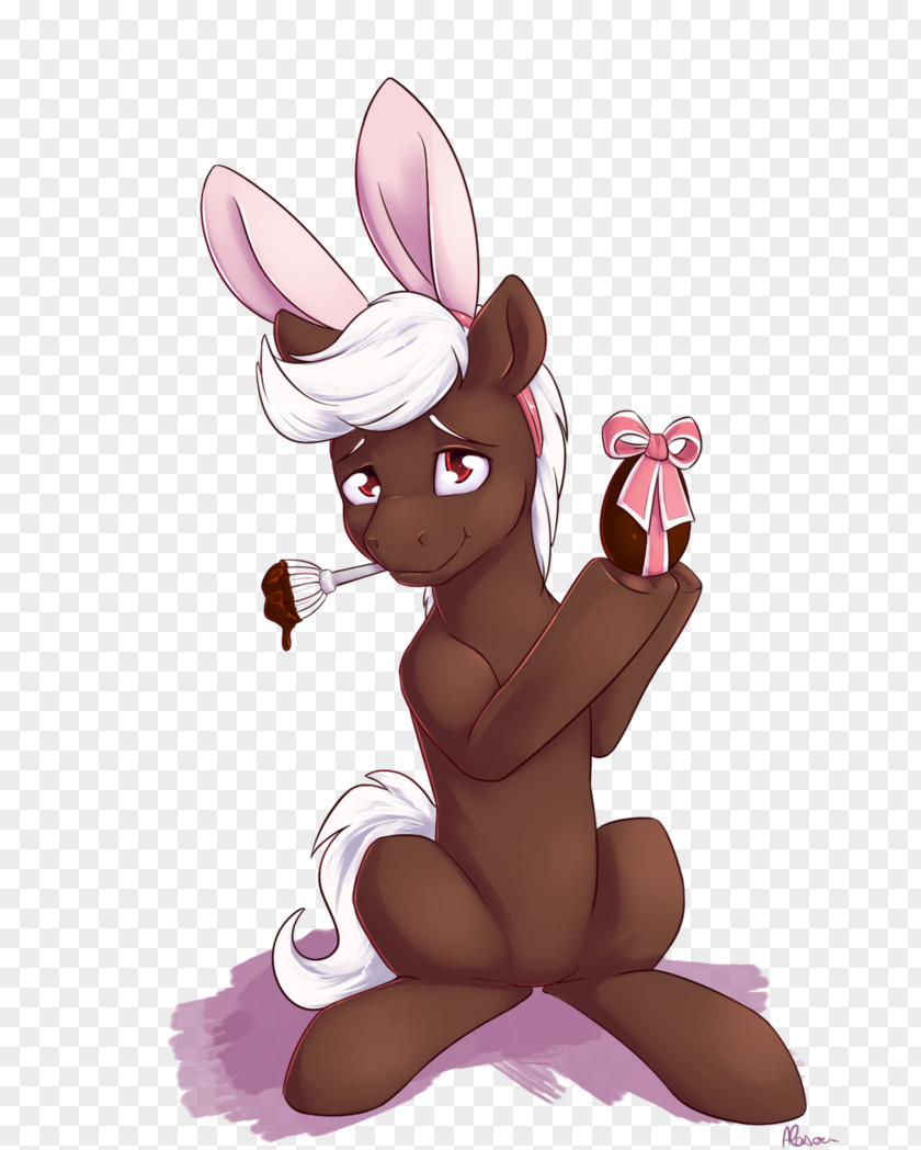 Cute Animals Eating Chocolate Rabbit Easter Bunny Macropods Horse Illustration PNG