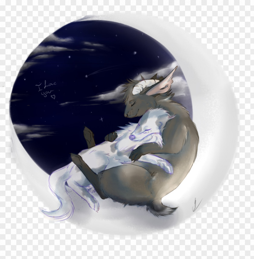 The Rabbit Is Lying On Moon Cobalt Blue Sphere PNG