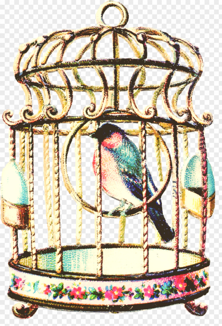 Hand-painted Birds And Bird Cage Birdcage Parrot Budgerigar PNG