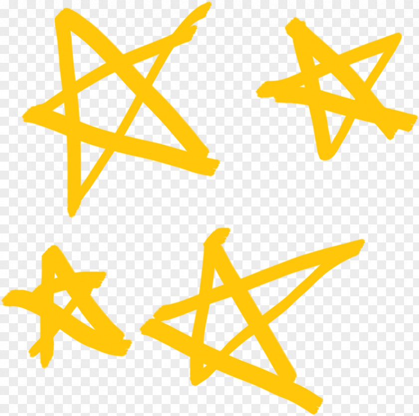 Yellow Sticker Cartoon Stars PNG