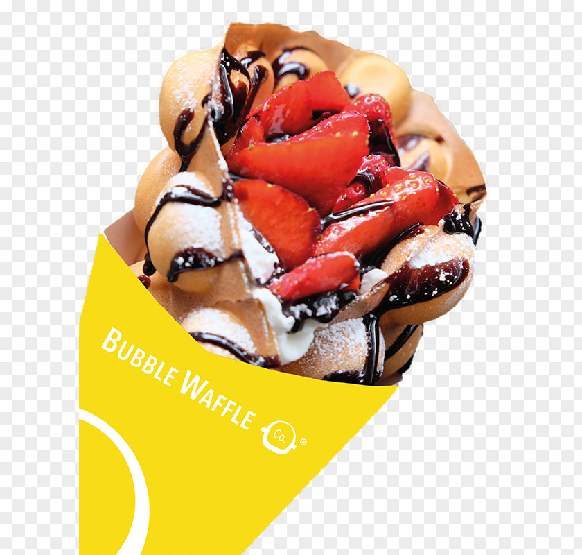 Bubble Waffle Sundae Belgian Junk Food Fast PNG