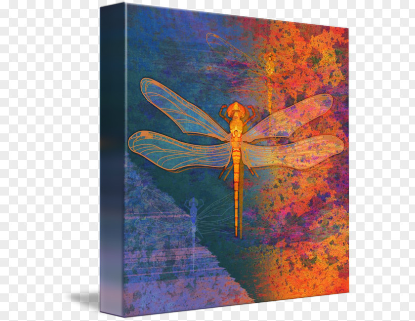Dragon Fly Insect Modern Art Gallery Wrap Pollinator PNG