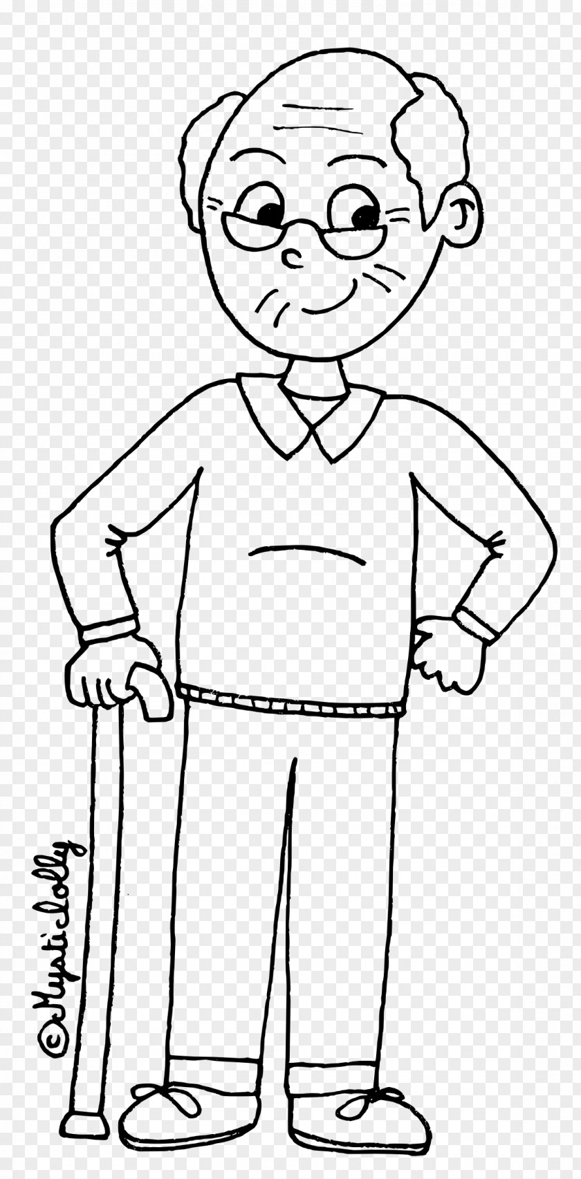 Child Grandfather Drawing Coloring Book PNG