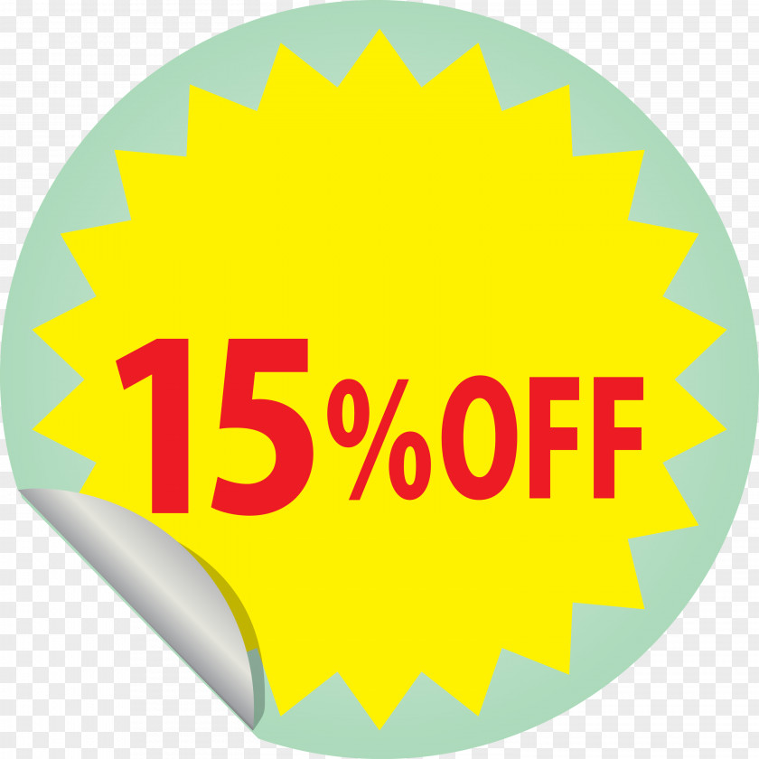 Discount Tag With 15% Off Label PNG