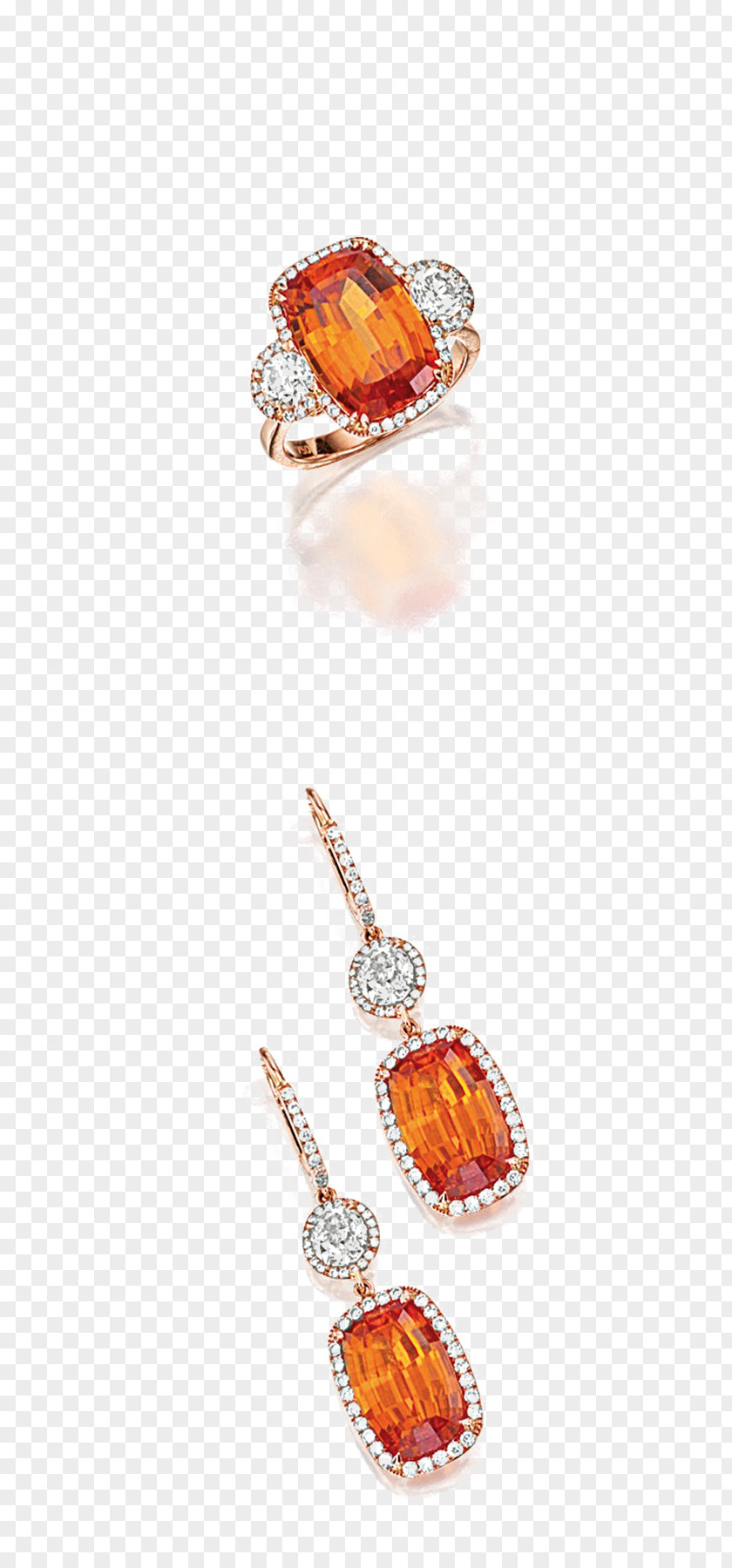 Jewellery Background Earring Spessartine Garnet Diamond PNG