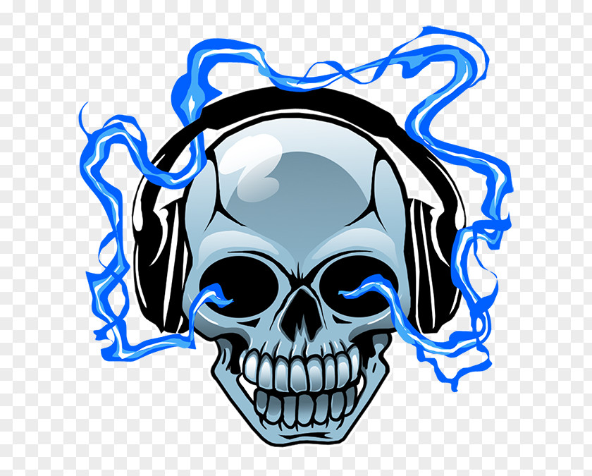 Skull Calavera Bone Headphones PNG