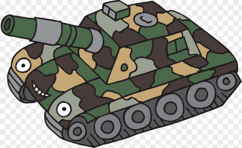 Camouflage Tank Cartoon Military Illustration PNG