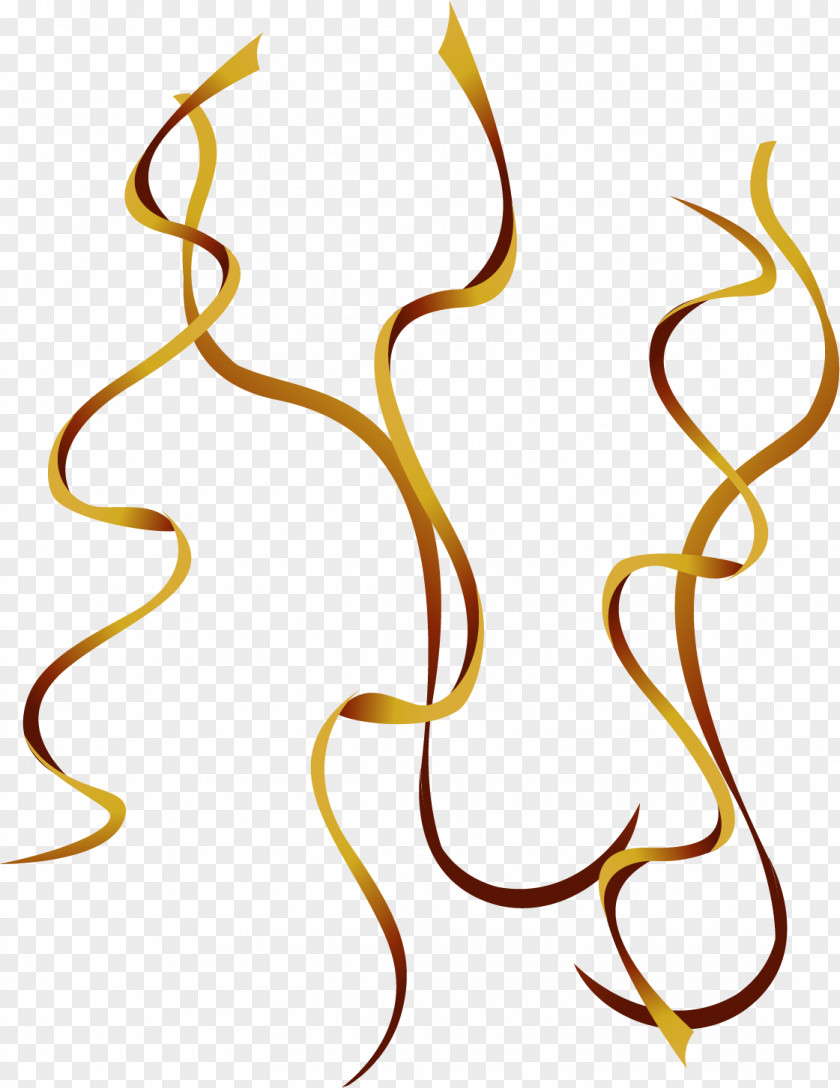 Vector Painted Gold Ribbon Clip Art PNG