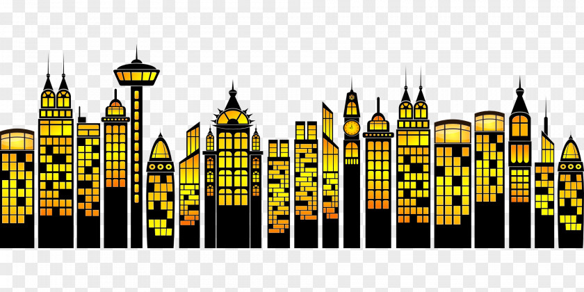 Cityscape Building SIMPLE Clip Art PNG