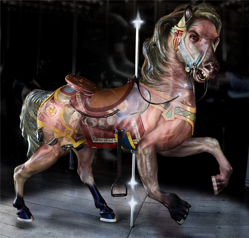 Carousel Horse Surrealism Art Amusement Park PNG