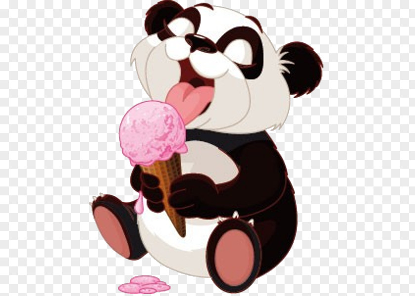Cute Cartoon Panda Bear Giant Ice Cream Polar PNG