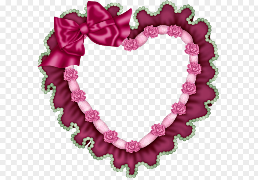 Red Bow Love Lace Frame Heart Clip Art PNG