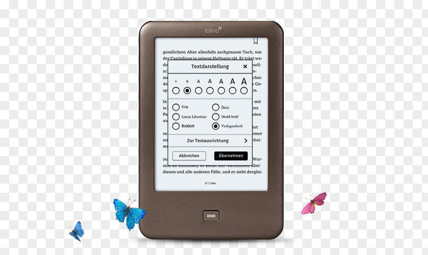 Comparison Of E-readers Tolino Shine E-book PNG