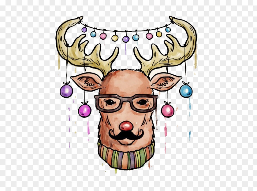 Glasses Elk Reindeer T-shirt Euclidean Vector PNG