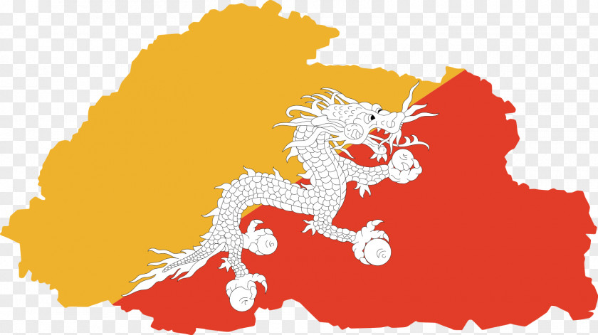 Map Flag Of Bhutan National PNG
