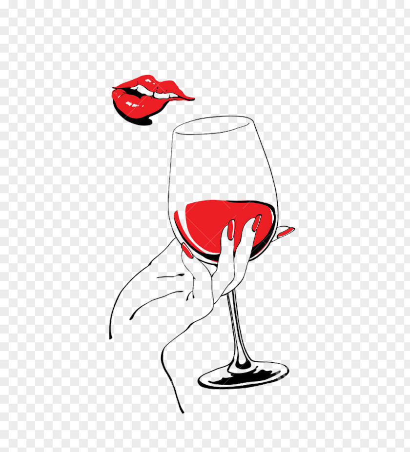 Wine Red Glass Drawing PNG