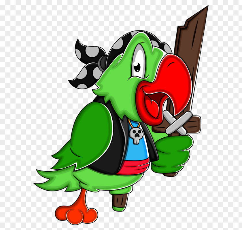 Green Parrot Piracy Clip Art PNG