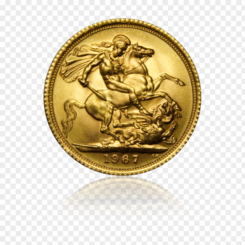 Gold Coin United Kingdom Sovereign PNG