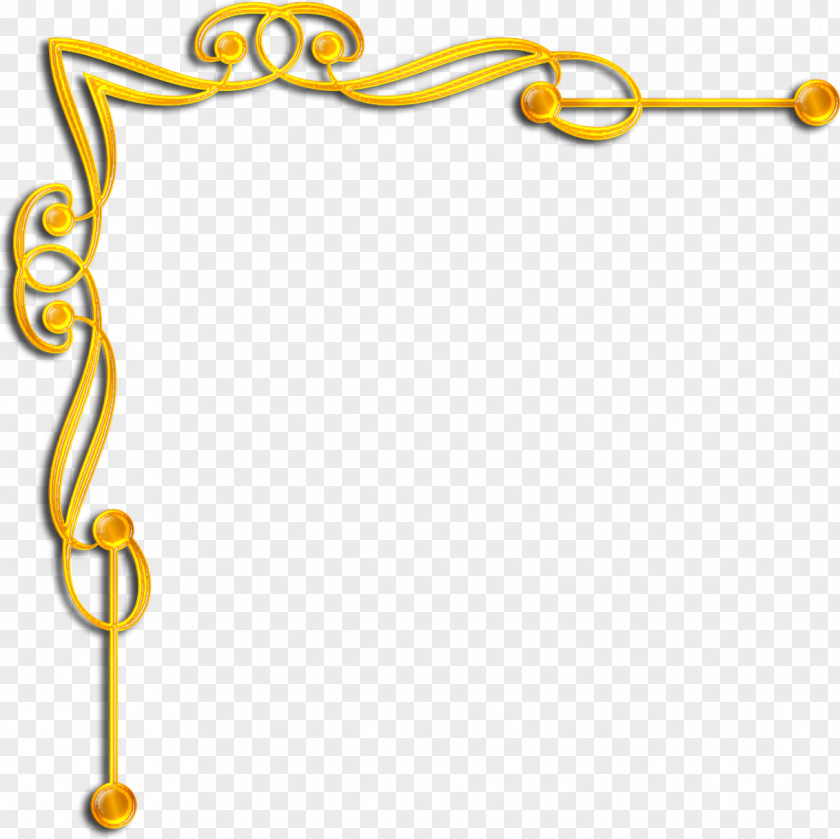 Gold Corner Flower Clip Art PNG