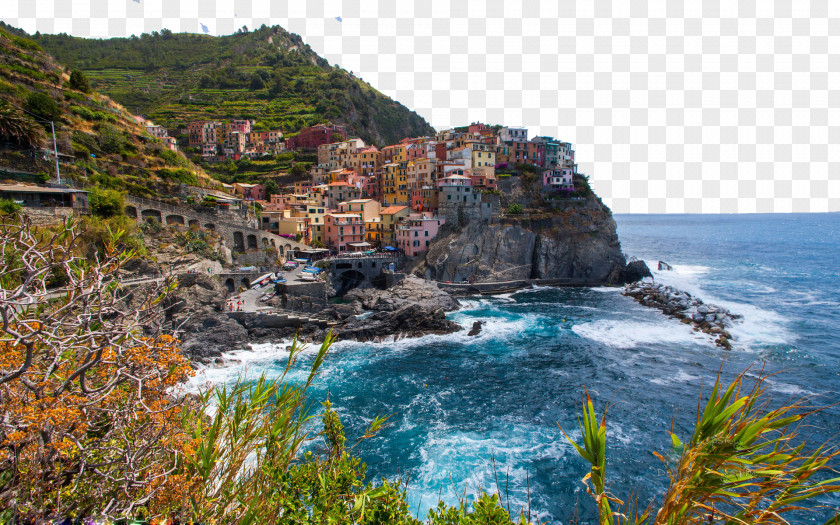 Italy Cinque Terre Eight Manarola Vernazza Ligurian Sea High-definition Television Wallpaper PNG