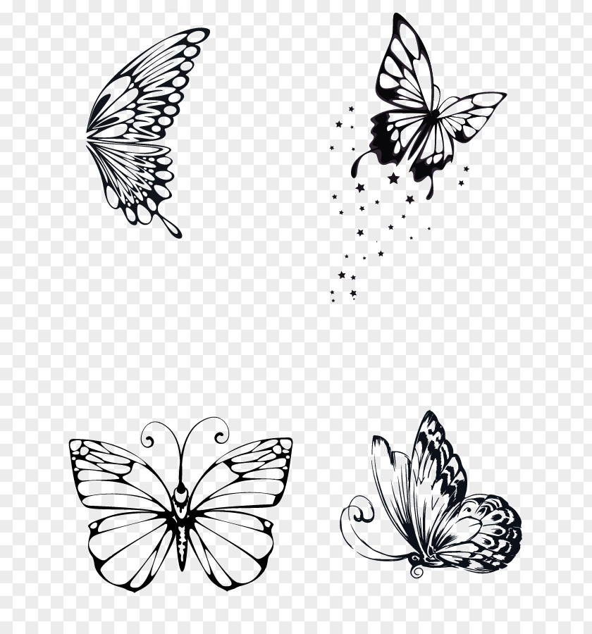 Mind Blown Monarch Butterfly Drawing PicsArt Photo Studio Line Art Clip PNG