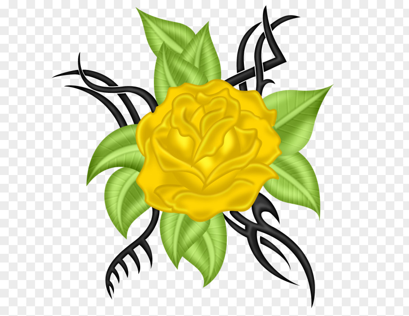 Golden Rose Tattoo Flower Clip Art PNG