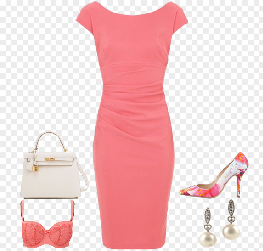 Coral Sea Cocktail Dress Shoulder PNG