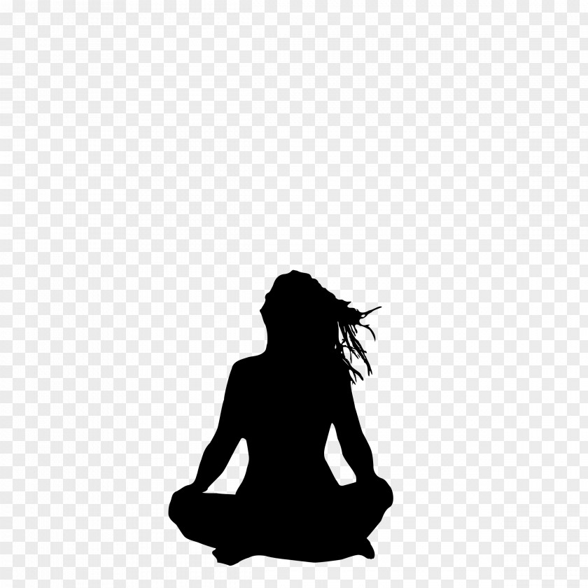 Meditation Woman Silhouette Sitting Clip Art PNG