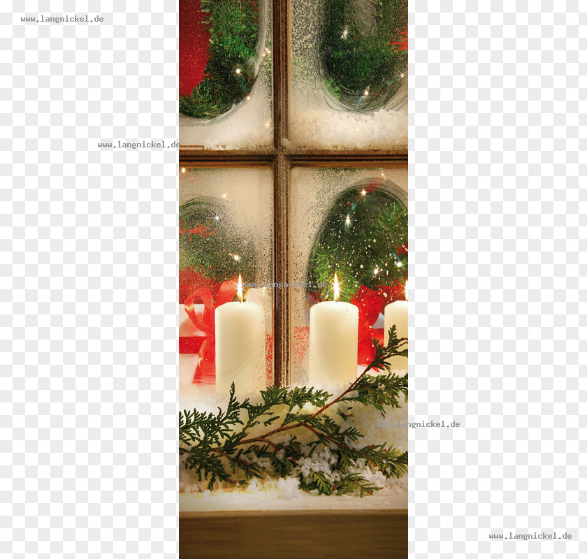Christmas Tree Candle Window Ornament PNG