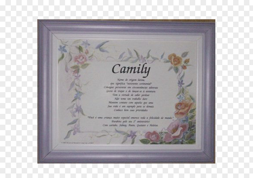 Lilac Picture Frames Personal Name Blue PNG
