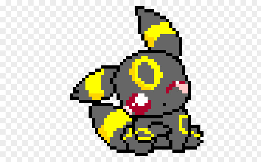 Minecraft Pokémon Yellow Umbreon Pixel Art PNG