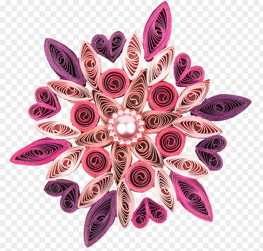 Quilling Pink M PNG