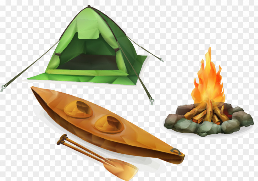 Tent Bonfire Boat Vector Material Adobe Illustrator Camping Illustration PNG