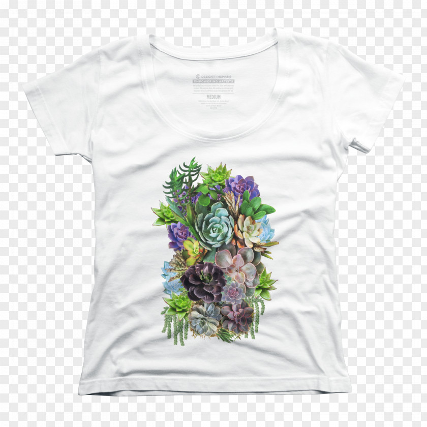 Fleshy Rosette Succulents T-shirt Sleeve Flower Textile Printing PNG
