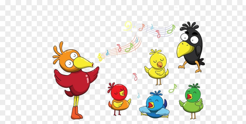 Cartoon Bird Singing Material Stock Illustration Royalty-free PNG
