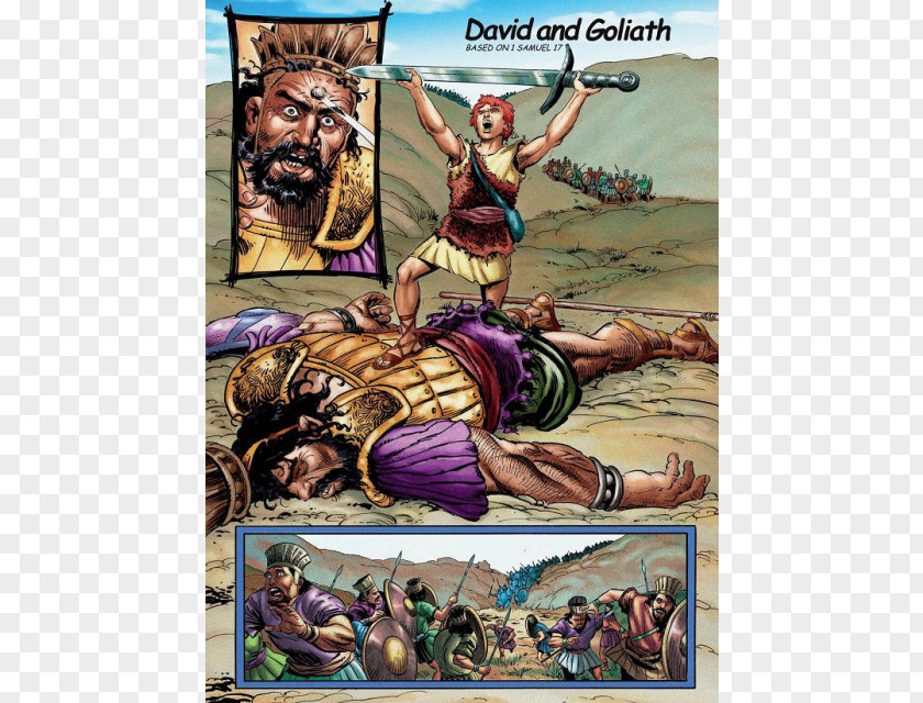 David And Goliath The Action Bible: God's Redemptive Story Comics Psalms PNG