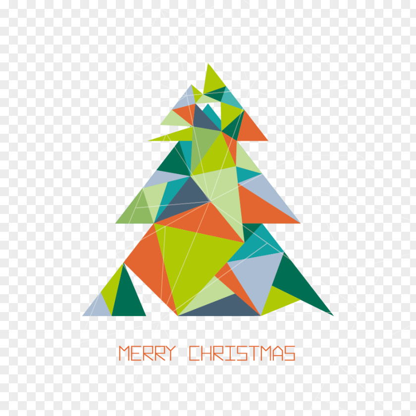 Geometric Design Christmas Tree Vector Material Clip Art PNG