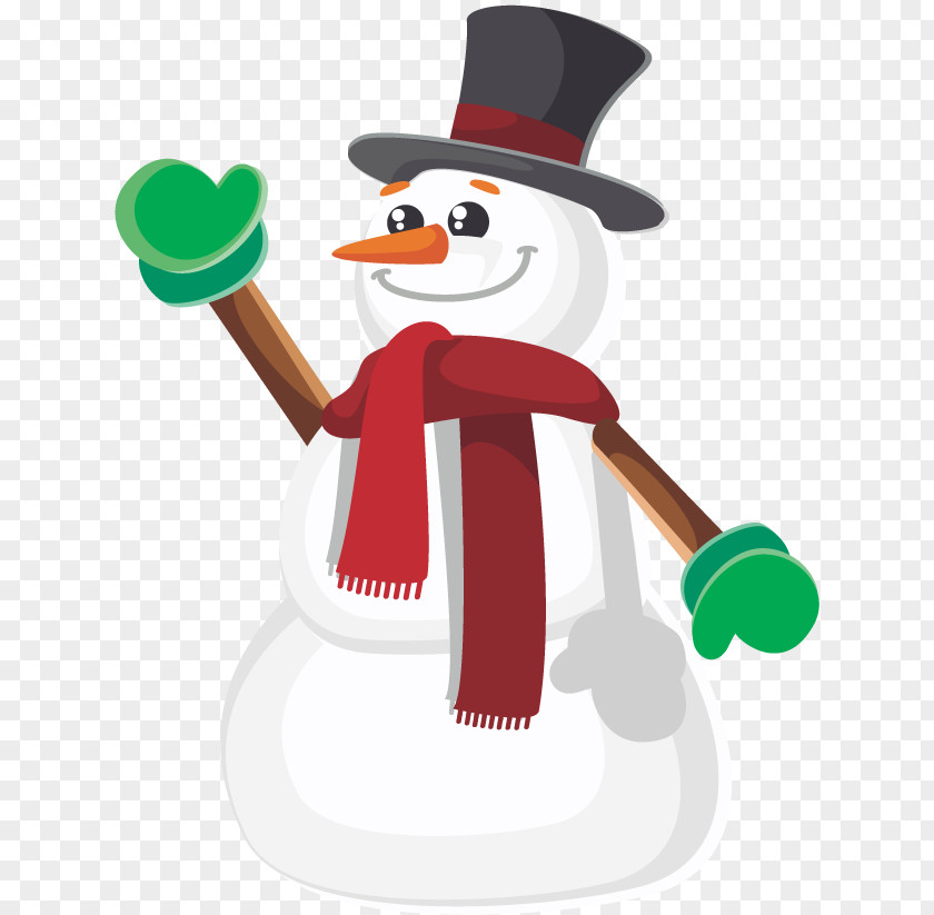 Vector Snowman Flat T-shirt Doll Euclidean PNG