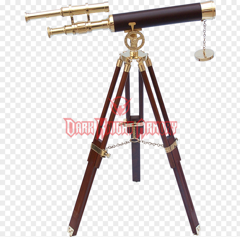 Pirate Hat Anchor Tag Telescope Refracting Brass Tripod Maritime Transport PNG