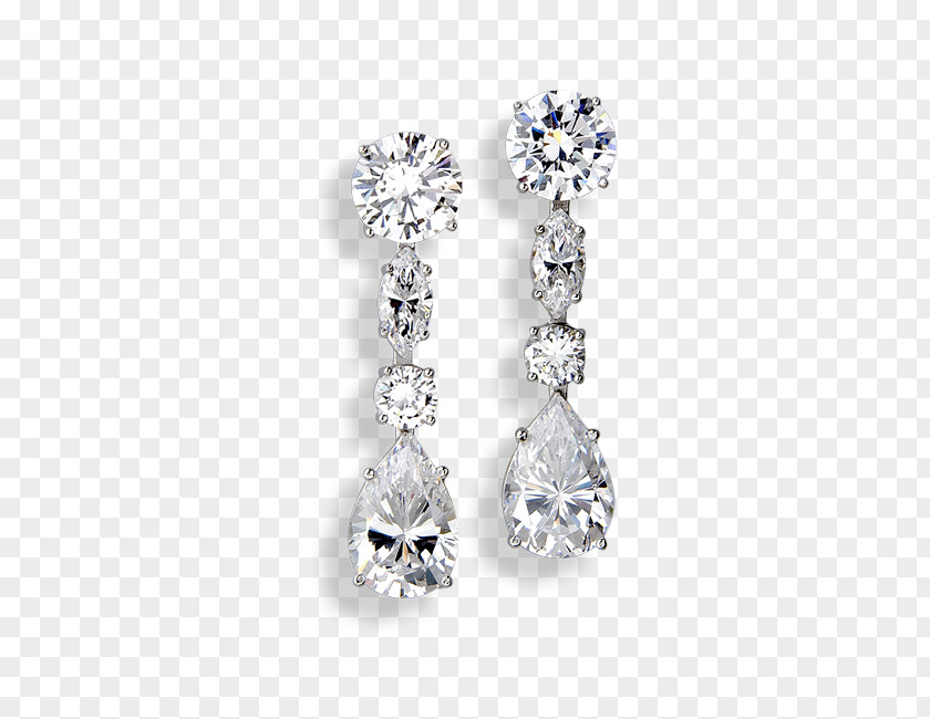 Cubic Zirconia Earring Silver Bling-bling Body Jewellery PNG