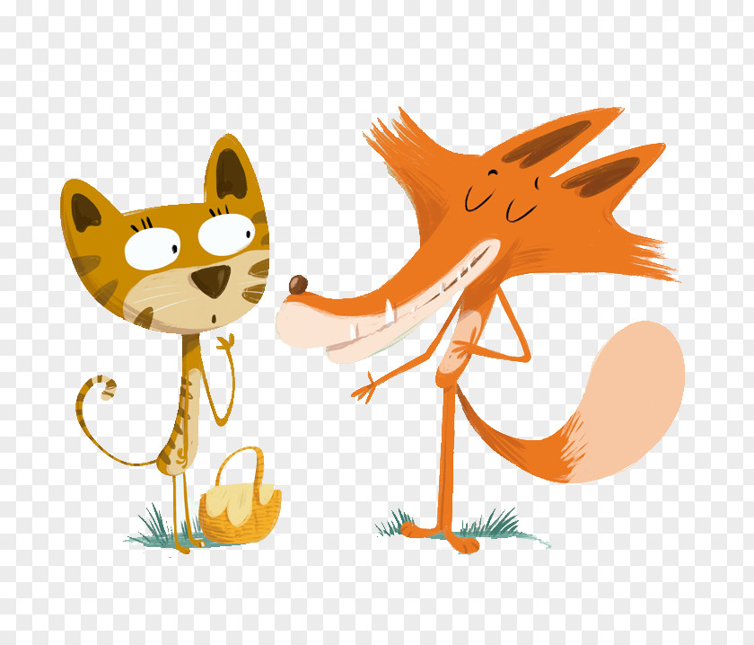 Fox And Kittens The Cat Red Illustration PNG