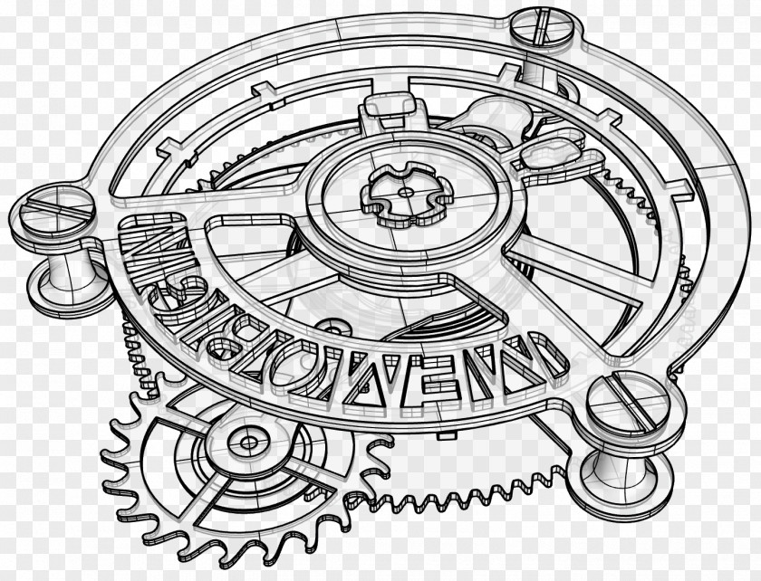 Mechanical Pocket Watch Drawing Tourbillon Clock PNG